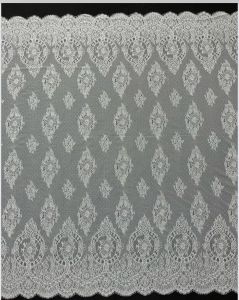 Fancy Border Motif Lace Net Fabric
