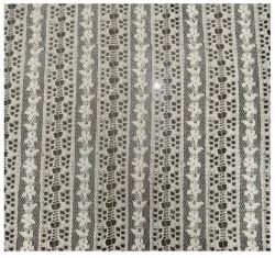 Floral Stripe Pattern Lace Net Fabric
