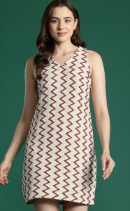 Ladies Crochet Zigzag Sleeveless Dress