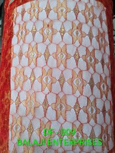 Star Motif Zari Net Fabric