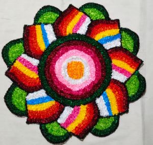 2x2 Feet Floor Rangoli Design Backdrop