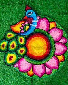 2x2 Feet Floor Rangoli Design Backdrop
