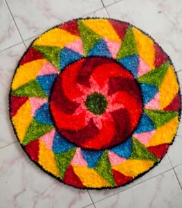 2x2 Feet Floor Rangoli Design Backdrop