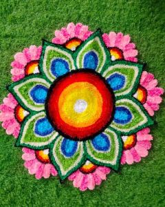 2x2 Feet Floor Rangoli Design Backdrop