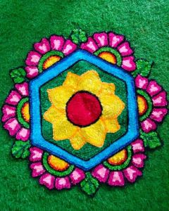 Floor Rangoli Design Backdrop