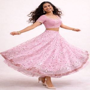 Floral Sequin Lehenga Choli