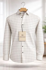 White Checked Men Premium Cotton Shirts