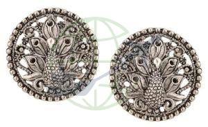 Boho Vintage Oxidised Silver Stud Earrings