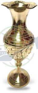 Engraved Brass Flower Vase