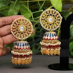 Meenakari Jhumka Earrings