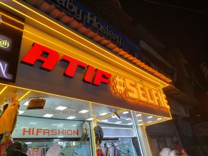 Dual Color LED 3D Channel Letter Sign with Border Light Frame