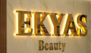 Golden Glitter LED Acrylic Channel Letter Sign Board