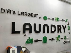 Interior Solid Acrylic Cut Letter Branding Sign with Logo Elements