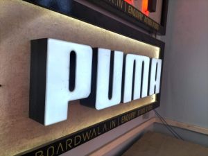 White Front Glow Acrylic Channel Letter Sign with Backlit Panel