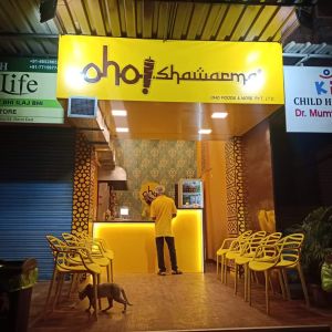 Yellow ACP Facade 3D Acrylic Restaurant Sign Board