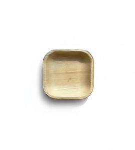 4 Inch Flat Square Areca Leaf Plate
