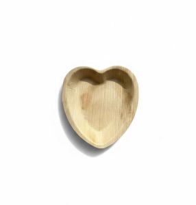 6 Inch Heart Shape Areca Leaf Plate