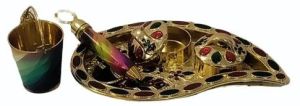 Handcrafted Gold Plated Holi Thali Set for Laddu Gopal Ji