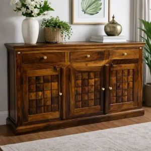 Acacia Wood Sideboard Storage Cabinet