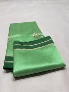Green Pattu Soft Silk Sarees Pure Chanderi Handloom
