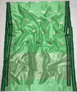 Green Pattu Soft Silk Sarees Pure Chanderi Handloom