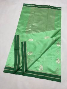Green Pattu Soft Silk Sarees Pure Chanderi Handloom