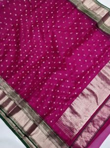 Katan Organza Silk Sarees Pure Chanderi Handloom