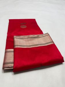 Red Pattu Soft Silk Sarees Pure Chanderi Handloom