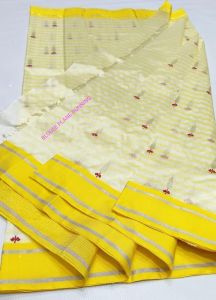Yellow Pattu Soft Silk Sarees Pure Chanderi Handloom