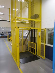 Mild Steel Hydraulic Double Mast Industrial Cage Lift