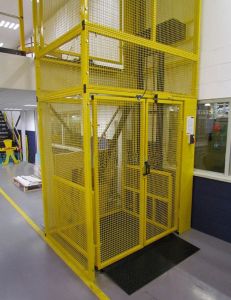 Mild Steel Hydraulic Double Mast Industrial Cage Lift