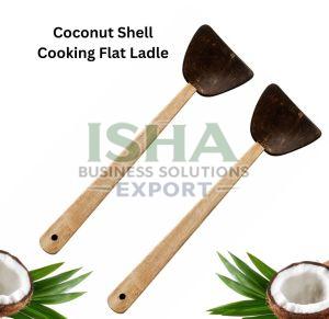Brown Coconut Shell Cooking Flat Ladle
