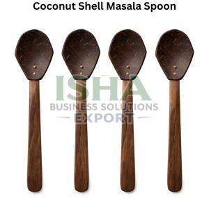 Dark Brown Coconut Shell Masala Spoon