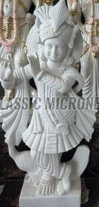 White Marble Stone Krishna Statue