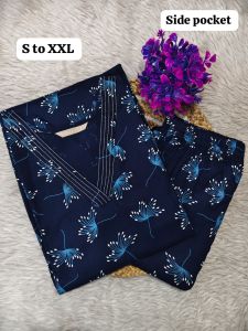 Fashionable Rayon Printed Kurti Pant Set