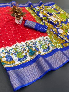 Traditional Dola Silk Saree with Jacquard Border