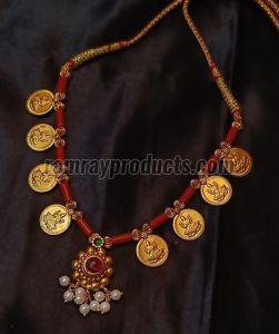 Mahalaxmi Coins Micro Gold Polish Necklace