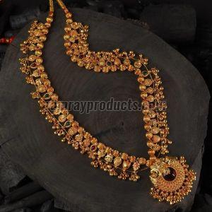 Micro Plated Gold Finish Designer Necklace