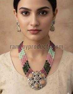 Pastel Stone Multi-Layer Pendant Set