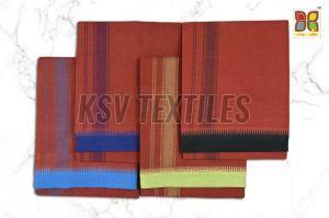 Cotton Dhoti with Multicolor Border