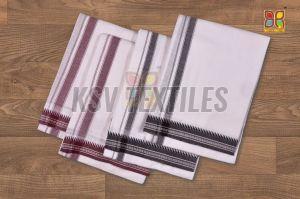White Cotton Dhoti with Border