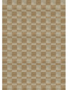 Beige Brown Checkered Handloom Carpet