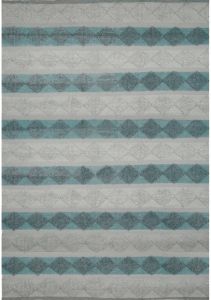 Teal and Grey Geometric Indoor Outdoor Carpet
