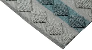 Teal and Grey Geometric Indoor Outdoor Carpet