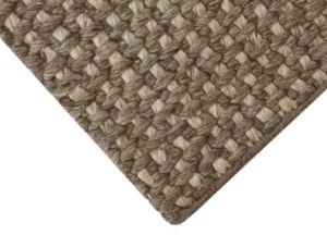 Taupe Basket Weave Textured Woolen Carpet