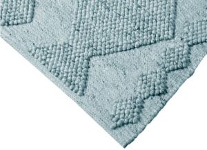 Soft Blue Diamond Pattern Textured Carpet