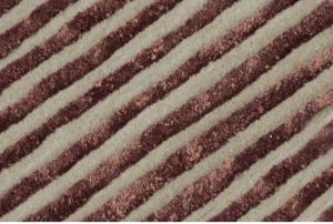 Beige Maroon Geometric Linear Woolen Rug