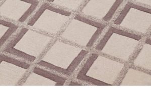 Sand Clay Brown Aureum Frame Woolen Rug