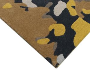 Brown Burnished Golden Patina Drift Woolen Rug