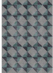 Teal Charcoal Nordic Prism Woolen Rug